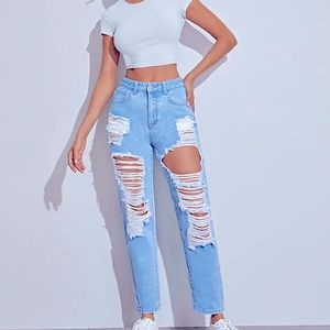 Ripped Blue Jeans